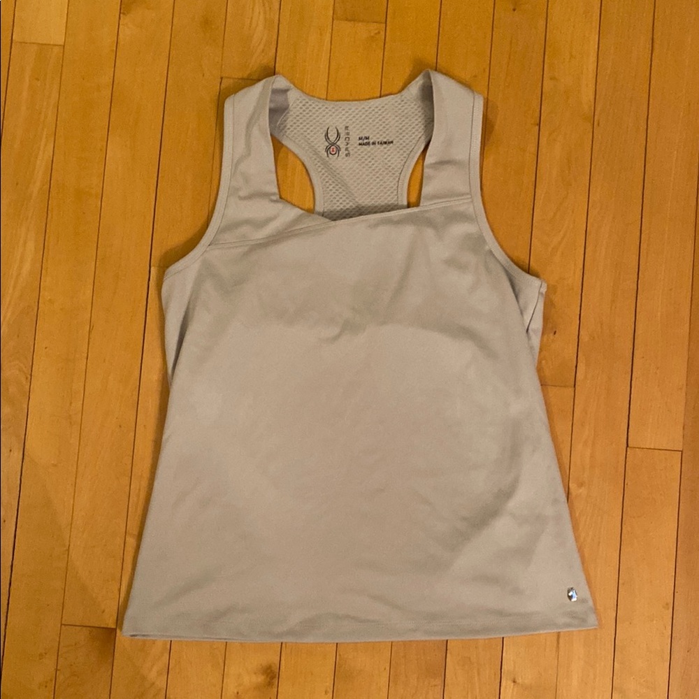 Spyder Tan Cream Fitted Cut Out Tank Top